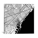 Barcelona Urban Map // Black (18"L x 18''W)
