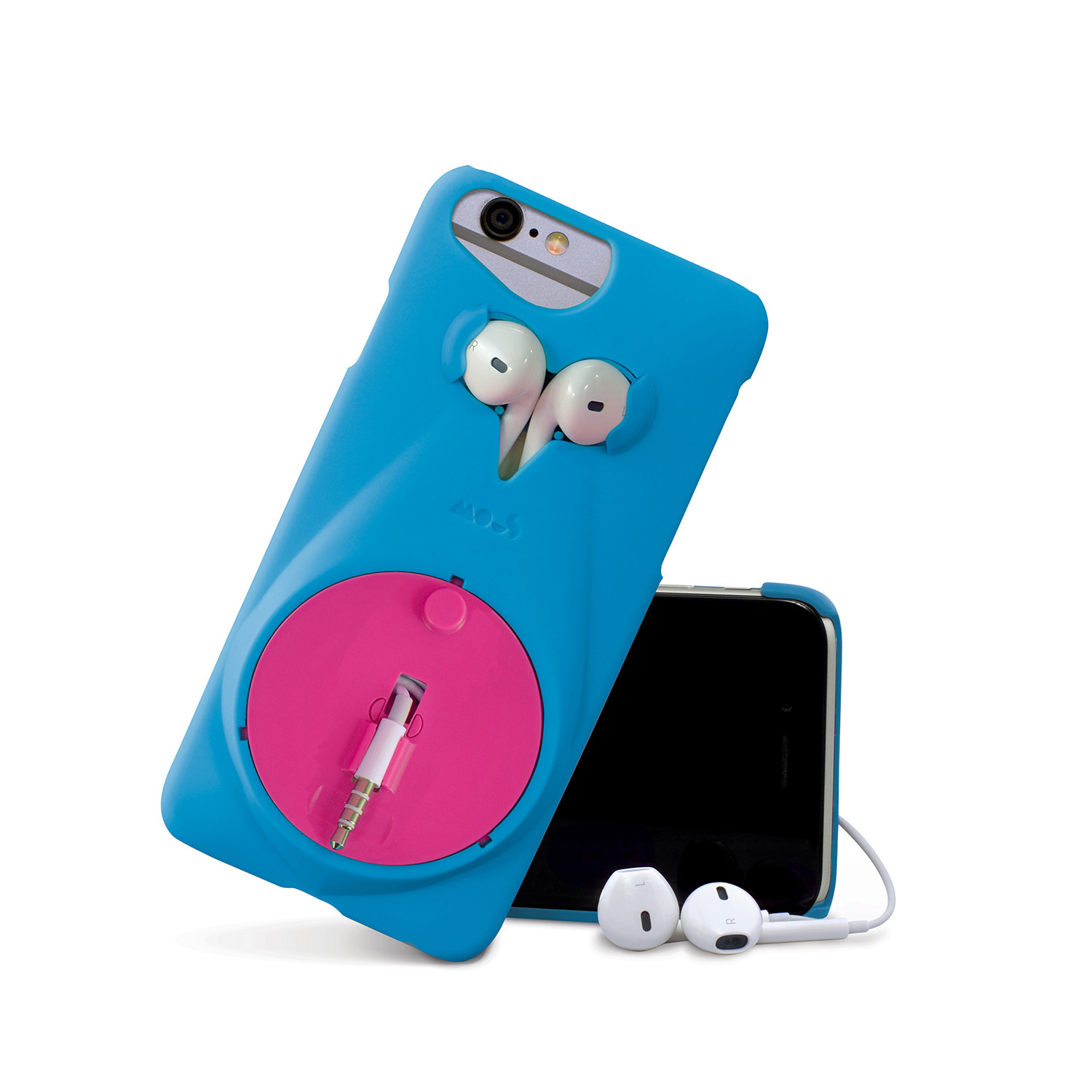 Mous Musicase Retractable Earphone Case Blue Pink iPhone