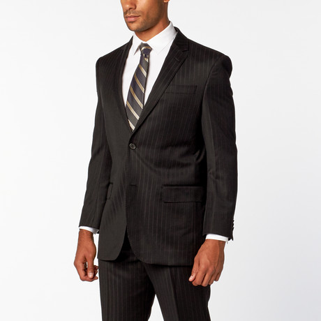 Regular Fit Suit // Pinstripe Black I (US: 36S)