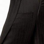 Regular Fit Suit // Pinstripe Black I (US: 40R)