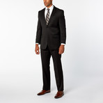 Regular Fit Suit // Pinstripe Black II (US: 44S)