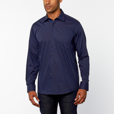 Regular Fit Dress Shirt // Navy (US: 14H [32"/33" SLEEVE])