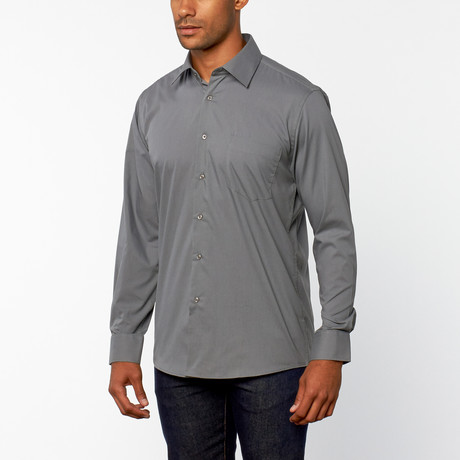 Regular Fit Dress Shirt // Charcoal (US: 14H [32"/33" SLEEVE])