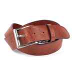 Casual Embossed Leather Flybelt // Cognac (40" Waist)