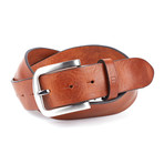 Casual Distressed Leather Flybelt // Cognac (42" Waist)