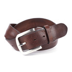 Casual Distressed Leather Flybelt // Brown (34" Waist)
