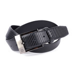 Carbon Grain Leather Flybelt // Black (44" Waist)