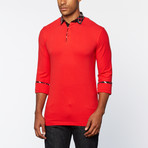 Long-Sleeve Polo Shirt // Red (S)