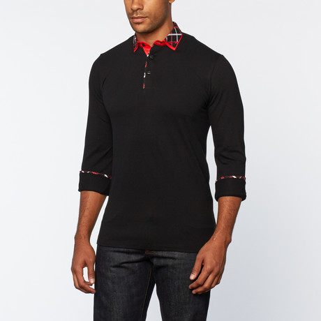 Long-Sleeve Polo Shirt // Black (S)