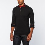 Long-Sleeve Polo Shirt // Black (XL)