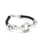 Stainless Steel Braided Leather Cord Bracelet