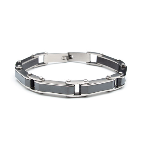 Stainless Black Steel Link Bracelet