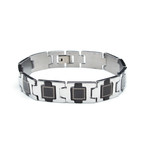 Stainless Steel Black Enamel Euro Design Bracelet