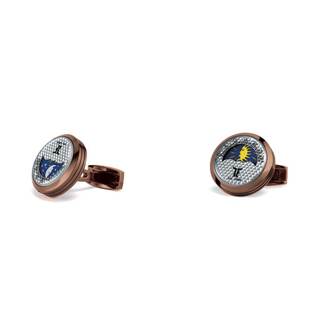 Moon Phase Cufflinks // Chocolate Case + Silver Face
