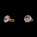 Moon Phase Cufflinks // Rose Gold Case + Silver Face