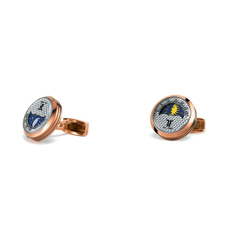 Moon Phase Cufflinks // Rose Gold Case + Silver Face