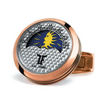 Moon Phase Cufflinks // Rose Gold Case + Silver Face