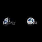 Moon Phase Cufflinks // Black Case + Silver Face