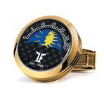 Moon Phase Cufflinks // Yellow Gold Case + Black Face