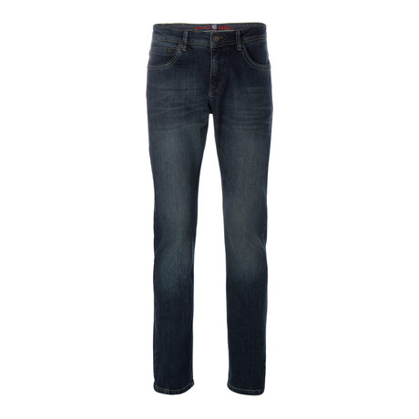 H.I.S // Slim Fit Stretch Straight Leg Jean // Dark Pigment Blue (31WX32L)