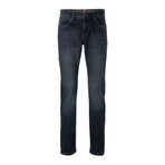 H.I.S // Slim Fit Stretch Straight Leg Jean // Dark Pigment Blue (31WX32L)