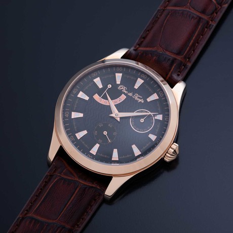 Pere De Temps Executive Automatic // 3025 (Brown Leather Strap)