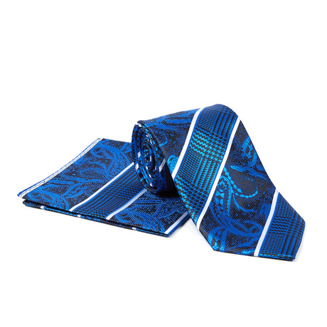 Tie + Hanky Set // Royal Blue Paisley