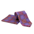 Tie + Hanky Set // Purple Geometric