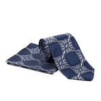 Tie + Hanky Set // Blue Geometric