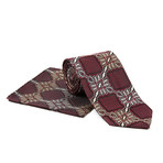 Tie + Hanky Set // Burgundy Geometric