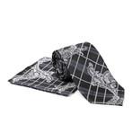 Tie + Hanky Set // Black Paisley + Plaid