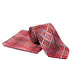 Tie + Hanky Set // Red Tile Geometric