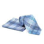 Tie + Hanky Set // Blue Tile Geometric