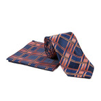 Tie + Hanky Set // Coral Plaid