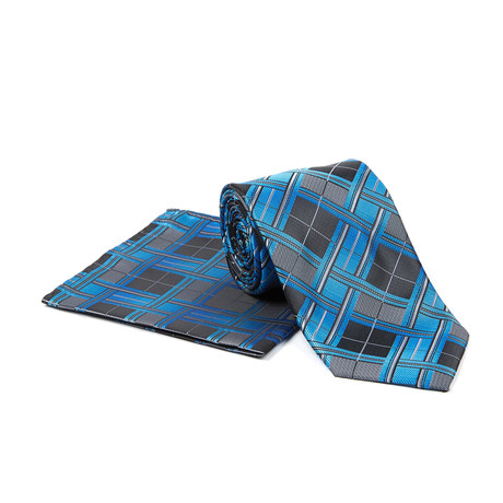 Tie + Hanky Set // Blue Plaid