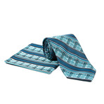 Tie + Hanky Set // Teal Plaid Stripe