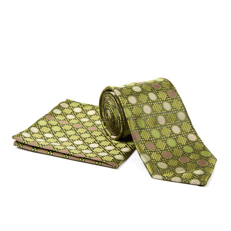 Tie + Hanky Set // Green Dot