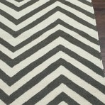 Flatweave Rug // Simon Chevron // Grey (5' x 8')