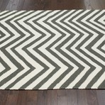 Flatweave Rug // Simon Chevron // Grey (5' x 8')