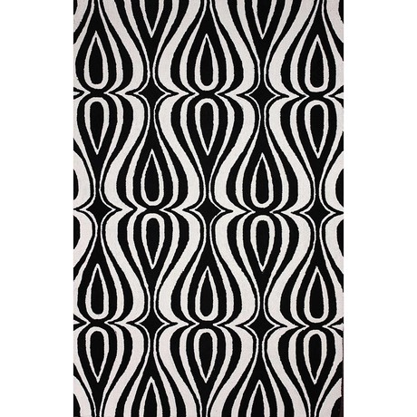 Hand Hooked Area Rug // Luciano // Black (5' x 8')