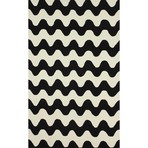 Hand Hooked Rug // Bibba // Black (5' x 8')