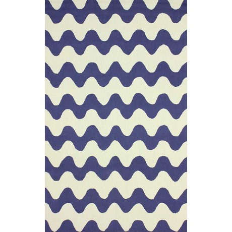 Hand Hooked Rug // Bibba // Blue (5' x 8')