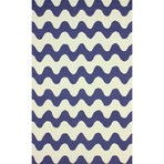 Hand Hooked Rug // Bibba // Blue (5' x 8')