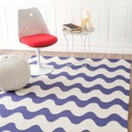 Hand Hooked Rug // Bibba // Blue (5' x 8')