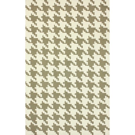 Hand Hooked Rug // Houndstooth // Brown (5' x 8')