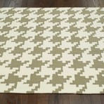 Hand Hooked Rug // Houndstooth // Brown (5' x 8')