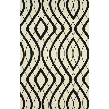 Hand Hooked Area Rug // Lee // White (5' x 8')