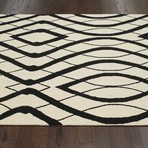 Hand Hooked Area Rug // Lee // White (5' x 8')