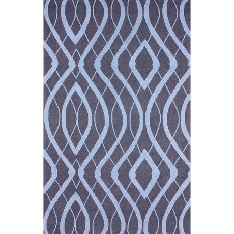 Hand Hooked Area Rug // Lee // Purple Navy (5' x 8')