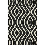 Hand Hooked Area Rug // Lee // Black (5' x 8')